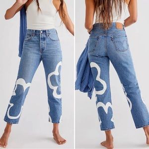 Levi 501 Crop Paint by number jeans